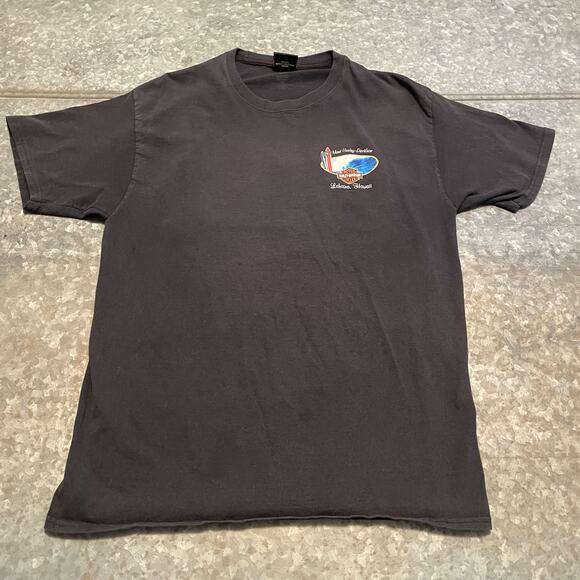Vintage West Maui Harley Davidson Tee Shirt Mens Large Surfboard Wave Hawaii Y2K - Picture 1 of 10